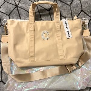 Stoney Clover mini tote in sand. Brand new with tags. Letter “C” pearl patch.